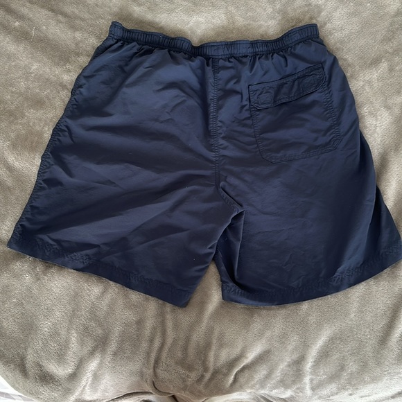 LL BEAN Swim Trunks Shorts Mens Large Blue Lined Classic Sports Supplex Stretch - Picture 2 of 7